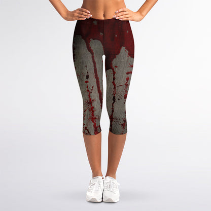 Bloody Metal Wall Print Women's Capri Leggings