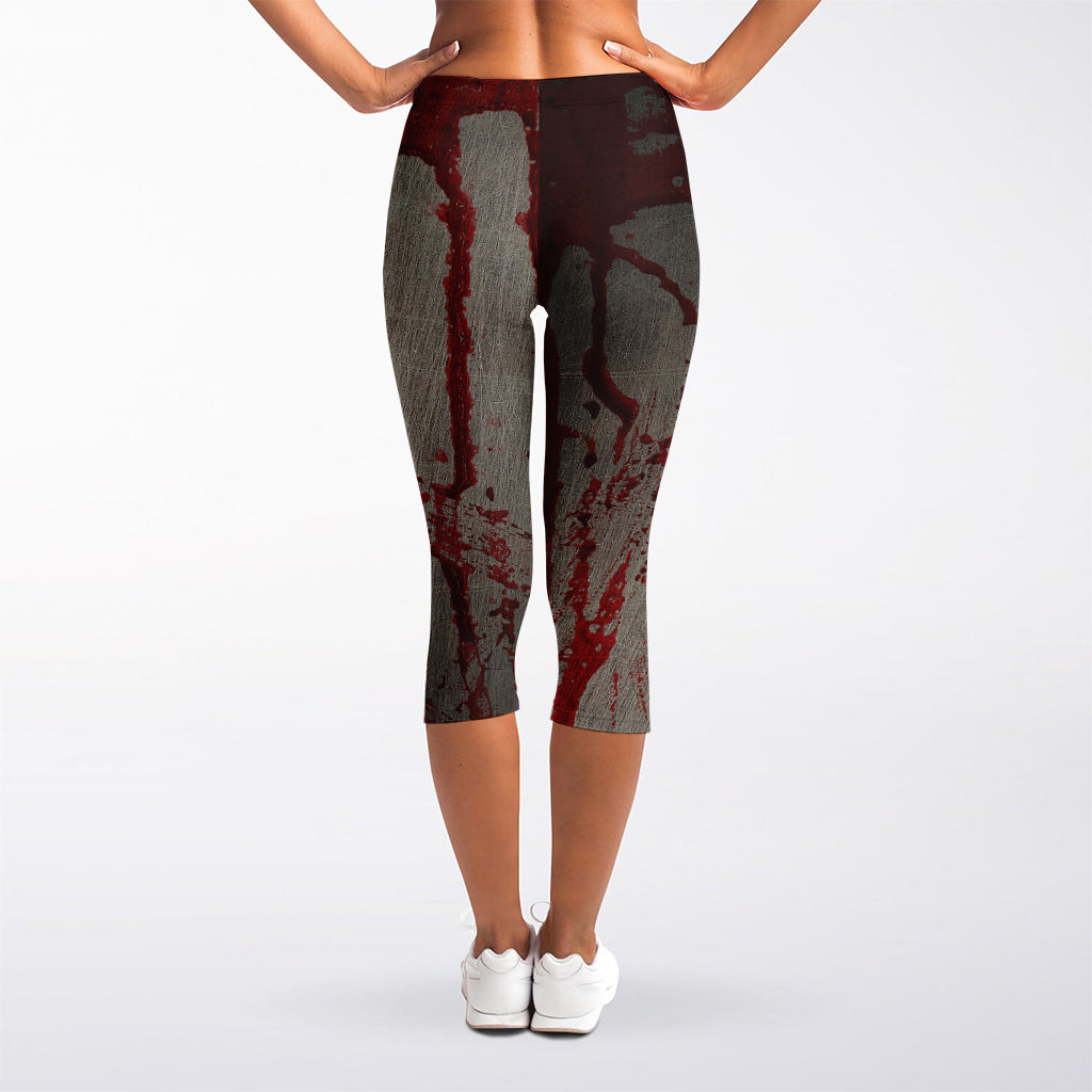 Bloody Metal Wall Print Women's Capri Leggings