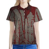 Bloody Metal Wall Print Women's Polo Shirt