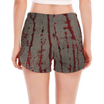Bloody Metal Wall Print Women's Split Running Shorts