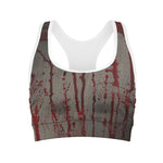 Bloody Metal Wall Print Women's Sports Bra
