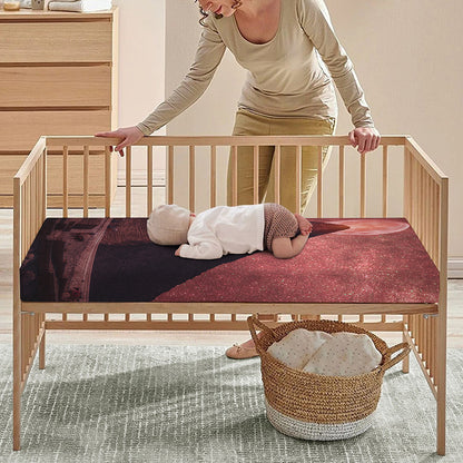 Bloody Moon Pyramid Print Baby Crib Sheet