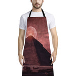 Bloody Moon Pyramid Print Bib Apron With Pocket