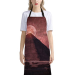 Bloody Moon Pyramid Print Bib Apron With Pocket