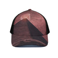 Bloody Moon Pyramid Print Black Mesh Trucker Hat