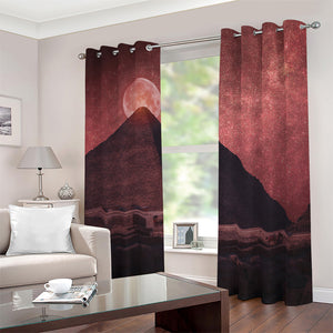 Bloody Moon Pyramid Print Blackout Grommet Curtains