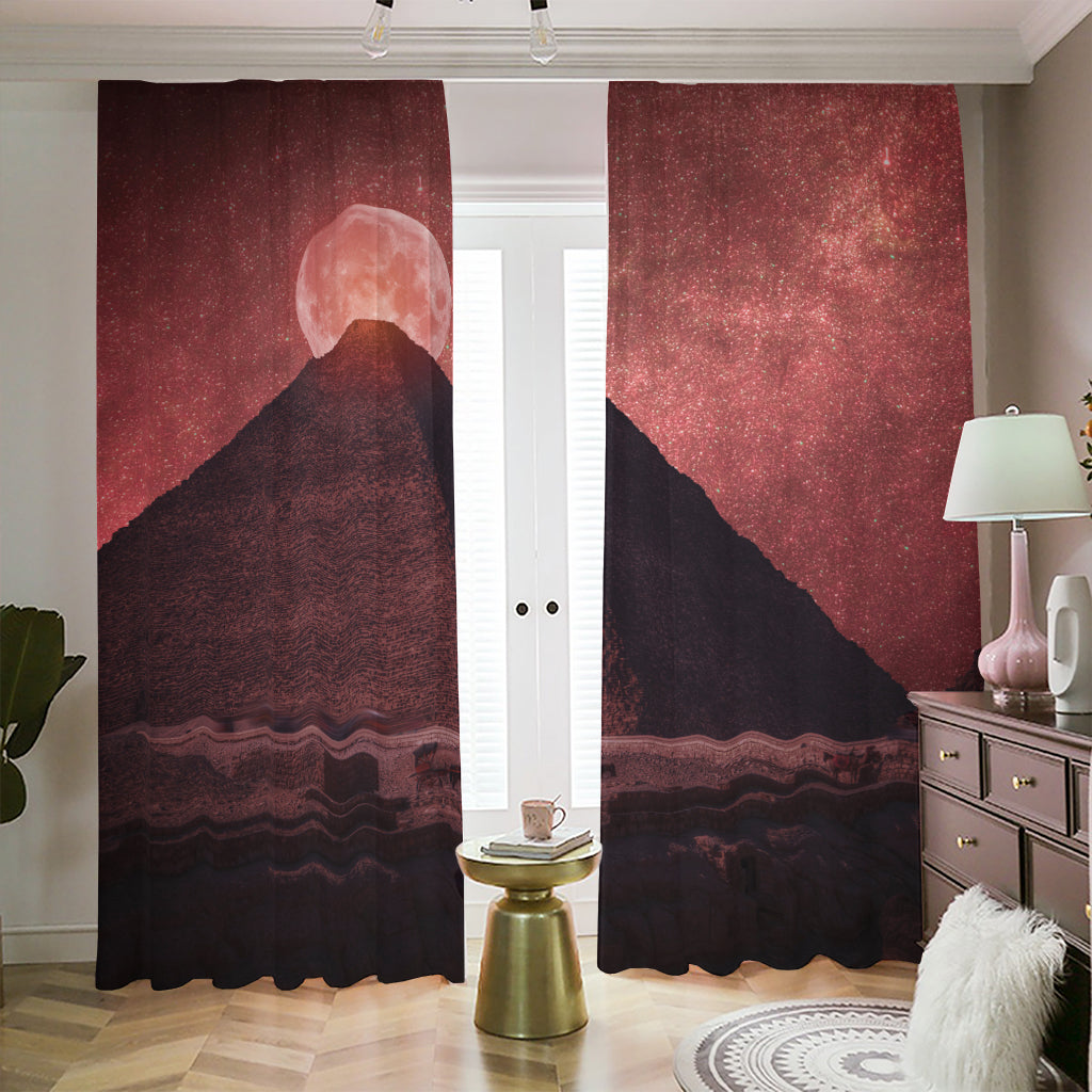 Bloody Moon Pyramid Print Blackout Pencil Pleat Curtains