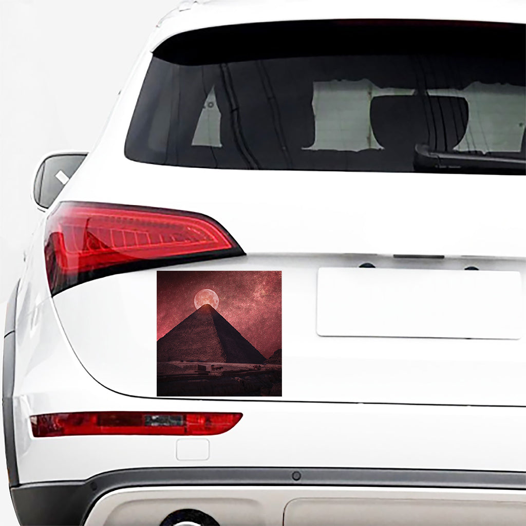 Bloody Moon Pyramid Print Car Sticker