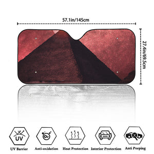 Bloody Moon Pyramid Print Car Windshield Sun Shade