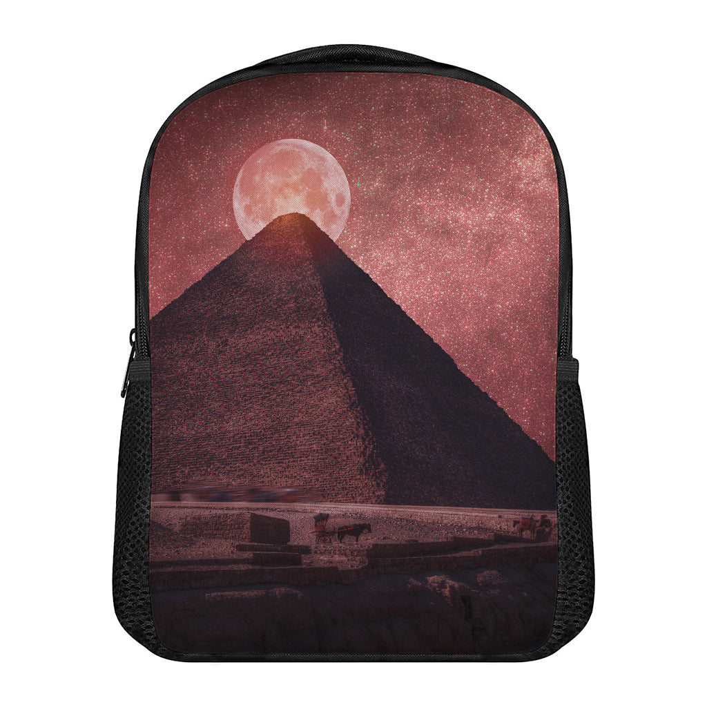 Bloody Moon Pyramid Print Casual Backpack