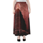 Bloody Moon Pyramid Print Chiffon Maxi Skirt