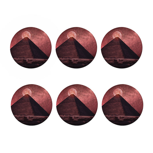 Bloody Moon Pyramid Print Coaster Set