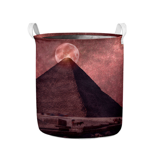 Bloody Moon Pyramid Print Collapsible Laundry Basket