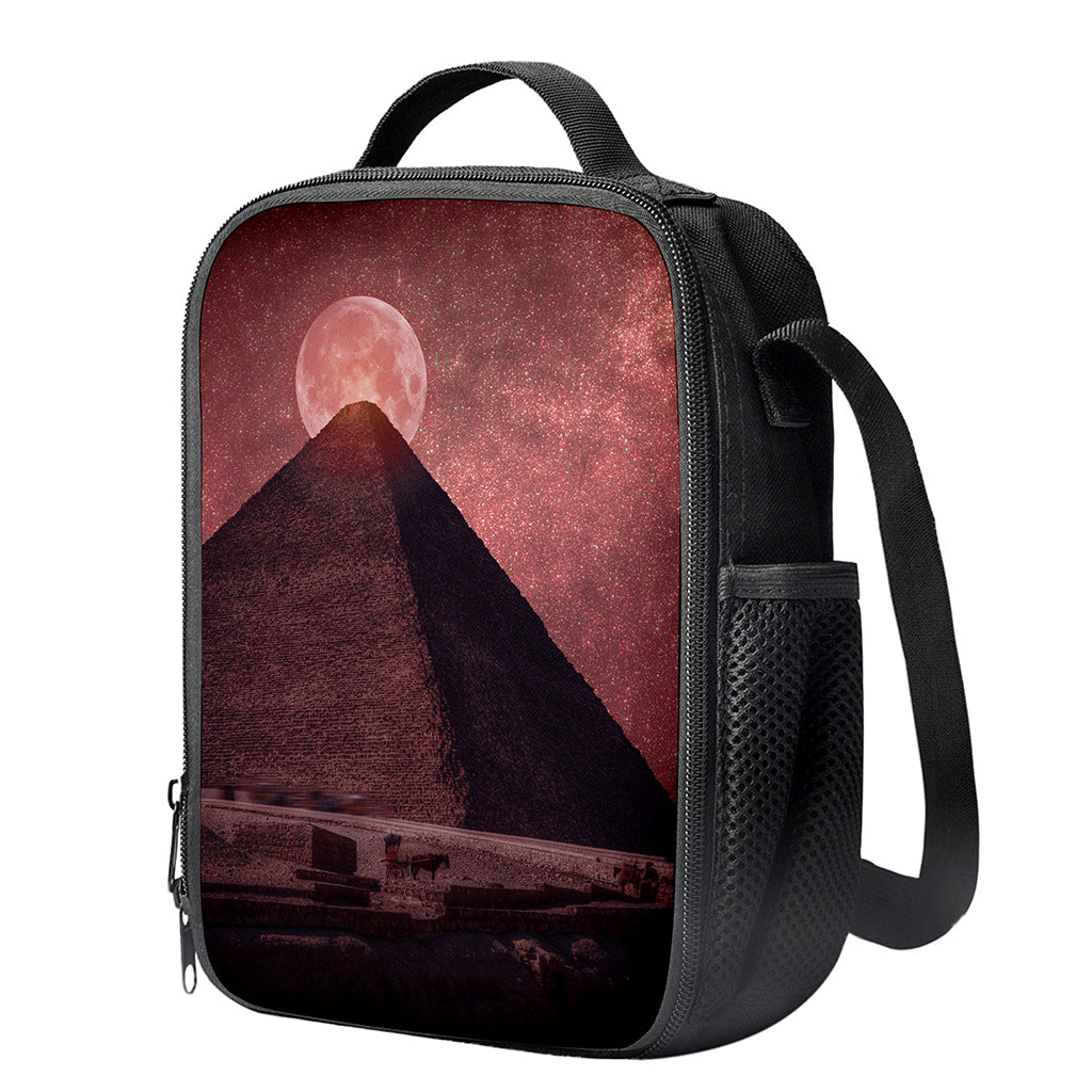 Bloody Moon Pyramid Print Crossbody Lunch Bag