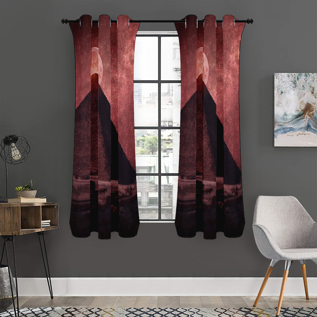 Bloody Moon Pyramid Print Curtain