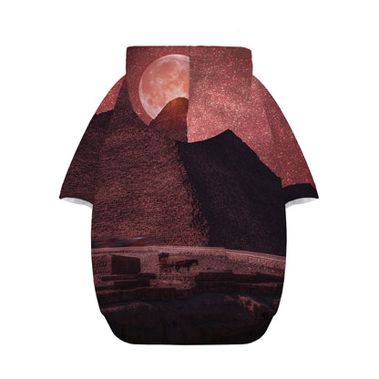 Bloody Moon Pyramid Print Dog Zip Up Hoodie