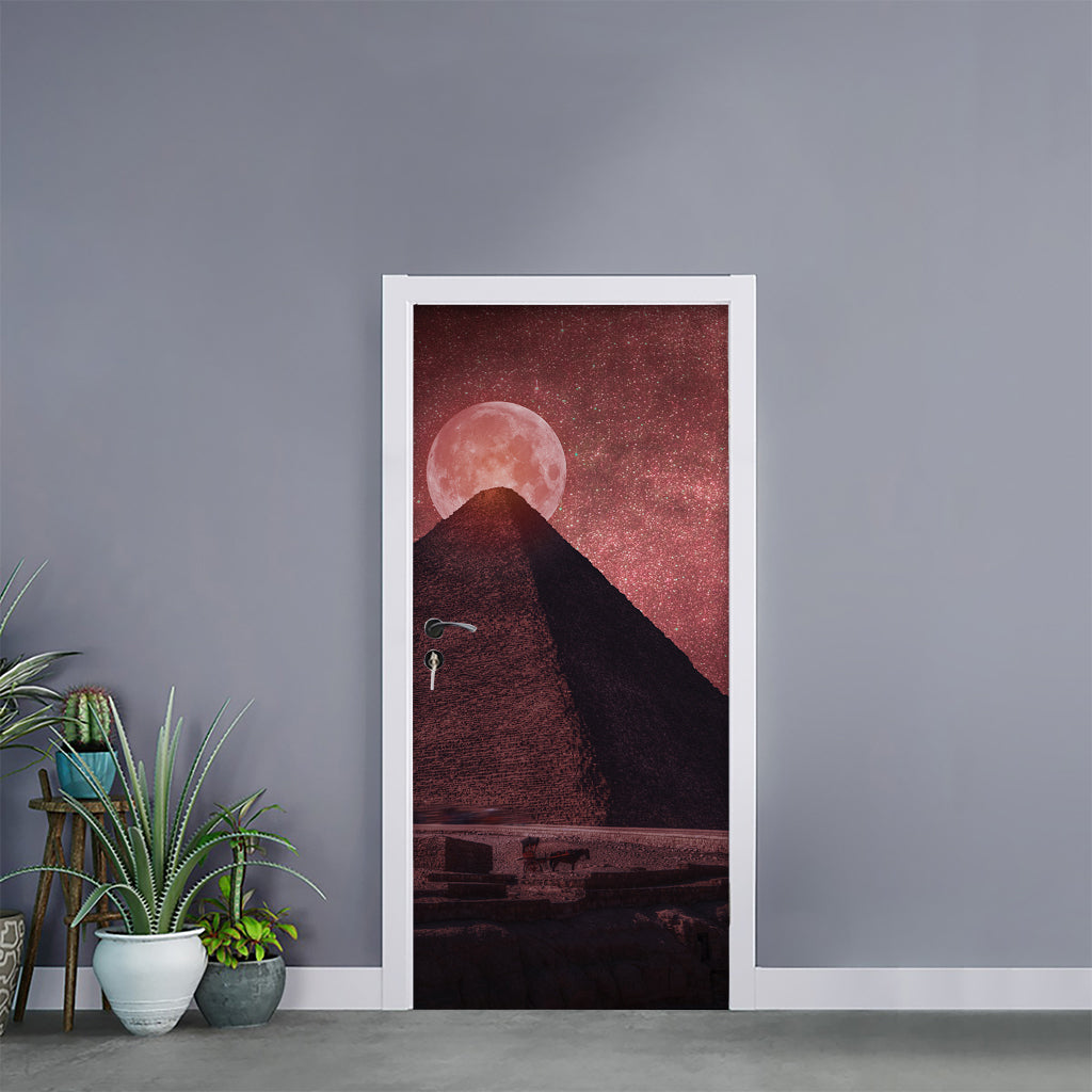 Bloody Moon Pyramid Print Door Sticker