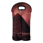 Bloody Moon Pyramid Print Double Neoprene Wine Tote