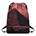 Bloody Moon Pyramid Print Drawstring Backpack