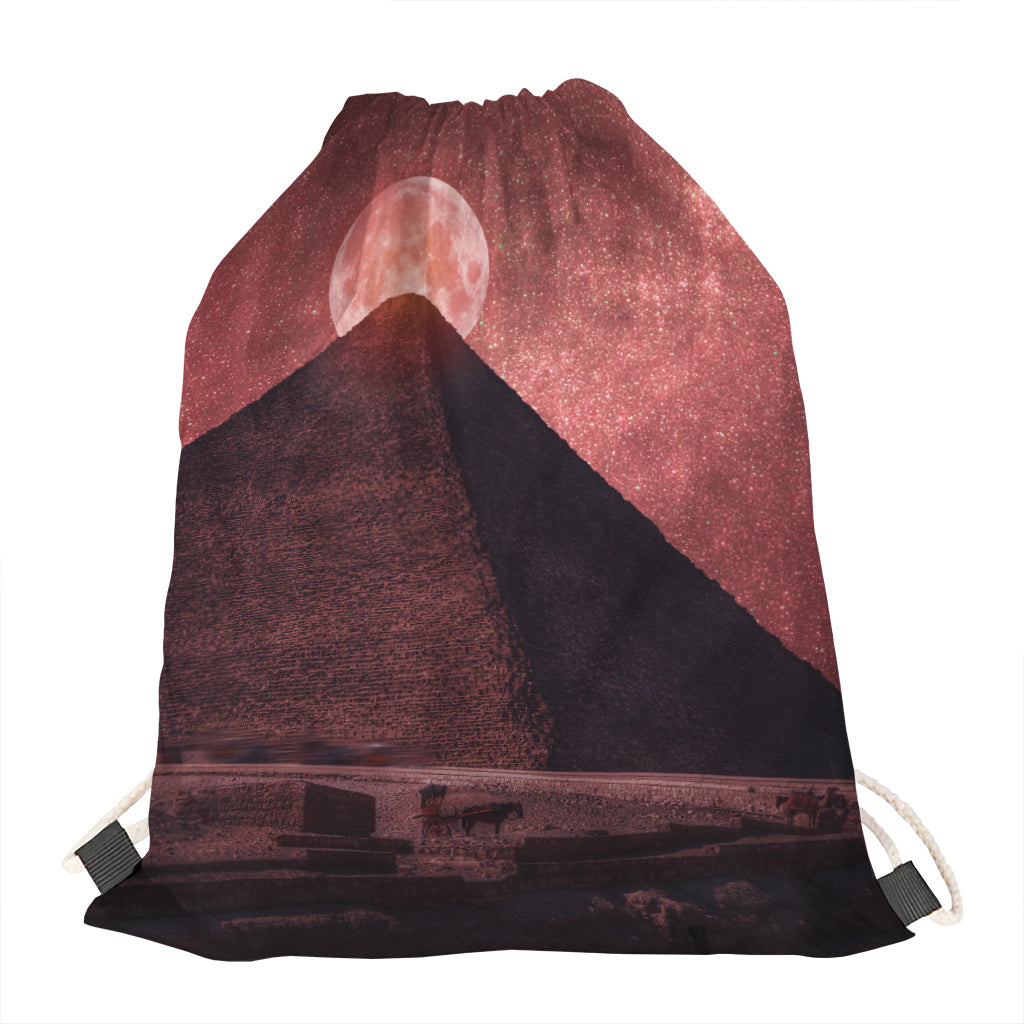 Bloody Moon Pyramid Print Drawstring Bag