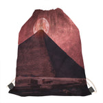 Bloody Moon Pyramid Print Drawstring Bag