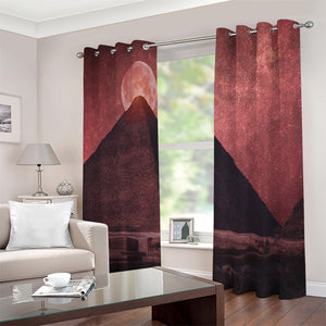 Bloody Moon Pyramid Print Extra Wide Grommet Curtains