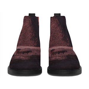 Bloody Moon Pyramid Print Flat Ankle Boots