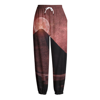 Bloody Moon Pyramid Print Fleece Lined Knit Pants