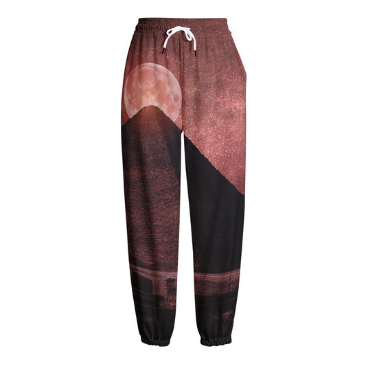Bloody Moon Pyramid Print Fleece Lined Knit Pants