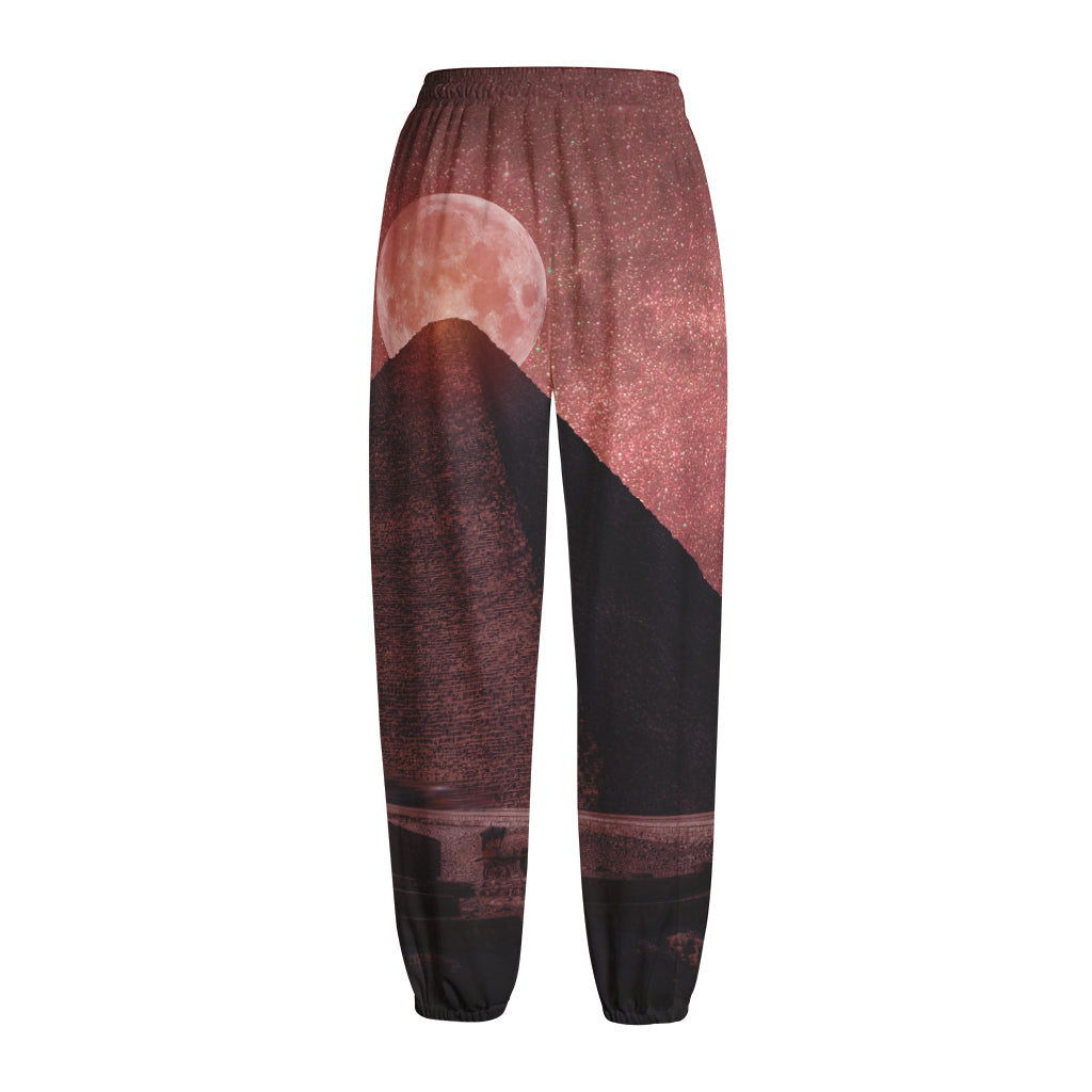 Bloody Moon Pyramid Print Fleece Lined Knit Pants
