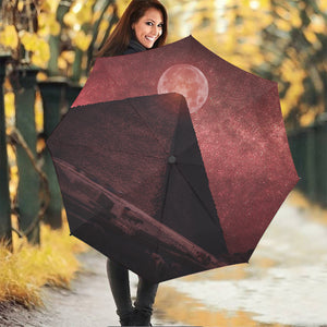 Bloody Moon Pyramid Print Foldable Umbrella