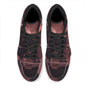 Bloody Moon Pyramid Print High Top Leather Sneakers