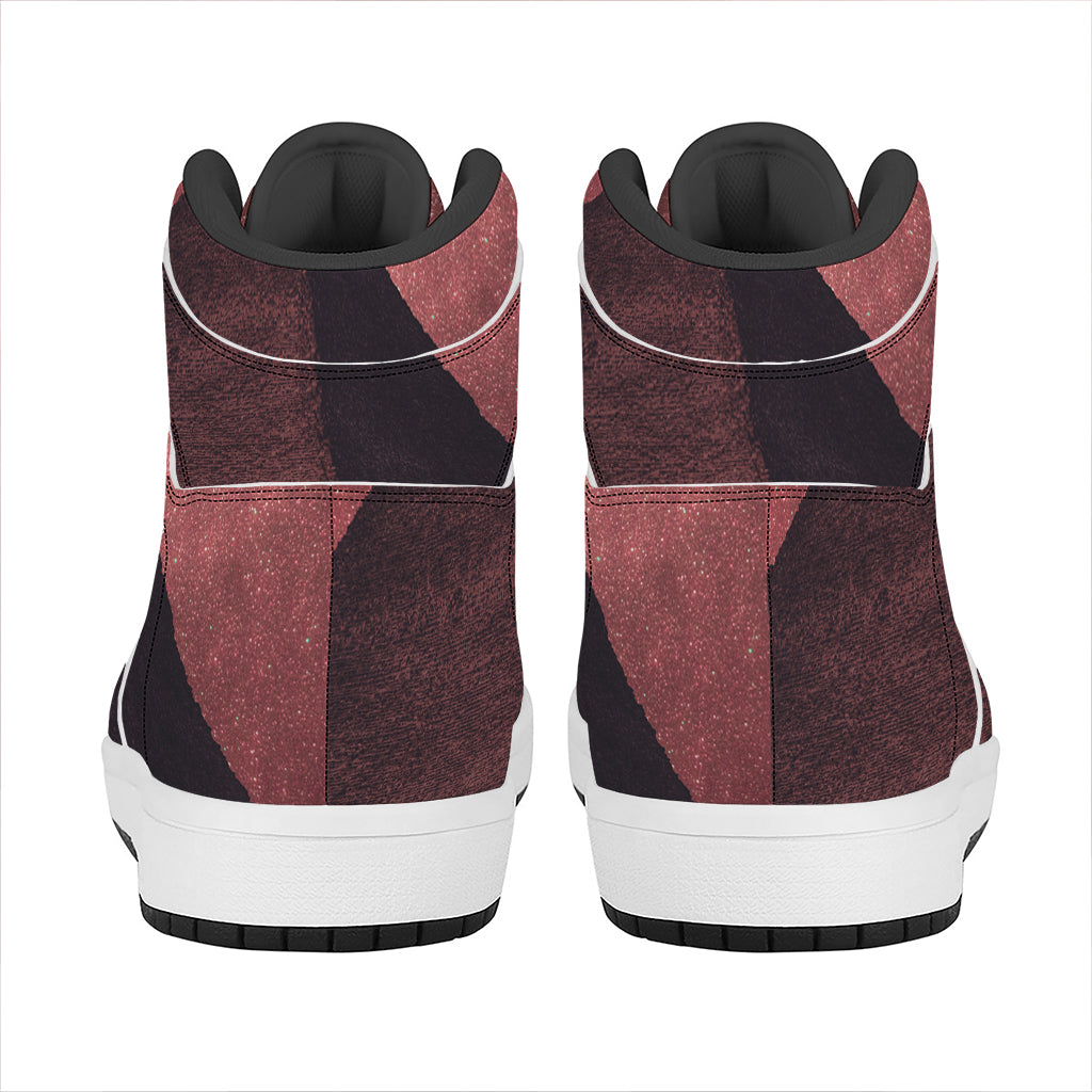 Bloody Moon Pyramid Print High Top Leather Sneakers