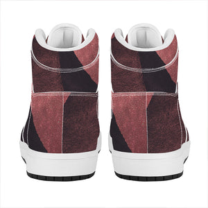 Bloody Moon Pyramid Print High Top Leather Sneakers