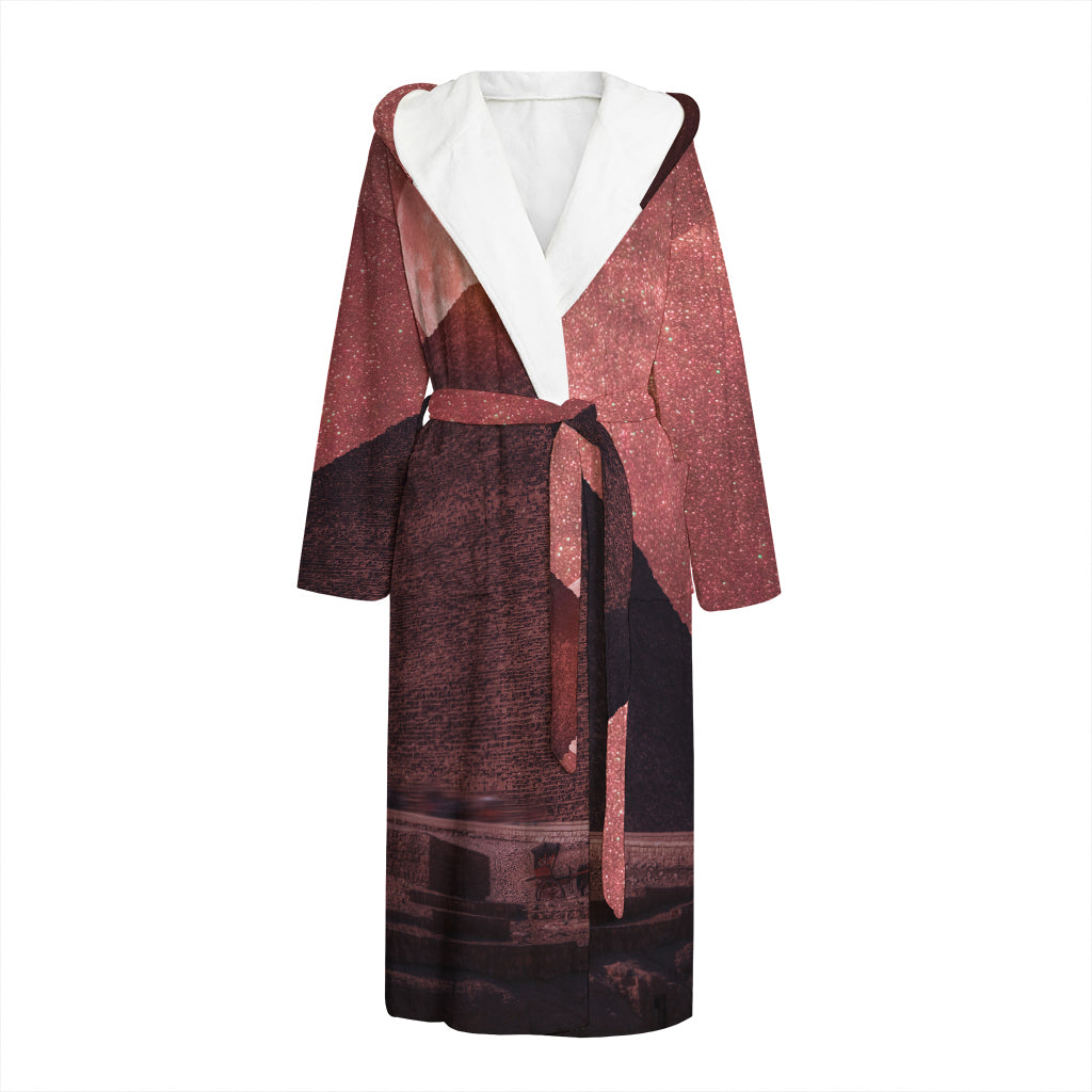 Bloody Moon Pyramid Print Hooded Bathrobe