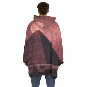 Bloody Moon Pyramid Print Hoodie Blanket