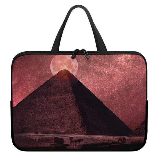 Bloody Moon Pyramid Print Laptop Sleeve With Handle