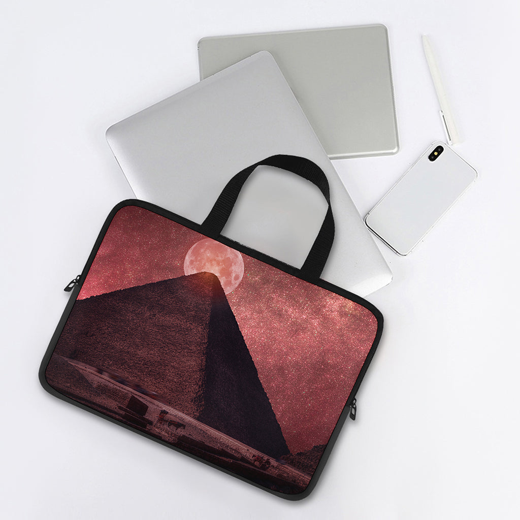 Bloody Moon Pyramid Print Laptop Sleeve With Handle