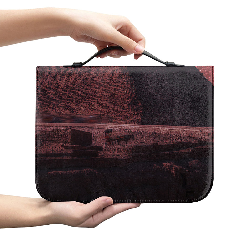 Bloody Moon Pyramid Print Leather Bible Cover