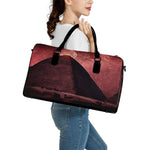 Bloody Moon Pyramid Print Leather Duffle Bag