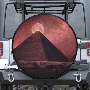 Bloody Moon Pyramid Print Leather Spare Tire Cover