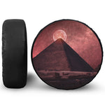 Bloody Moon Pyramid Print Leather Spare Tire Cover