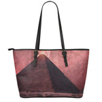 Bloody Moon Pyramid Print Leather Tote Bag