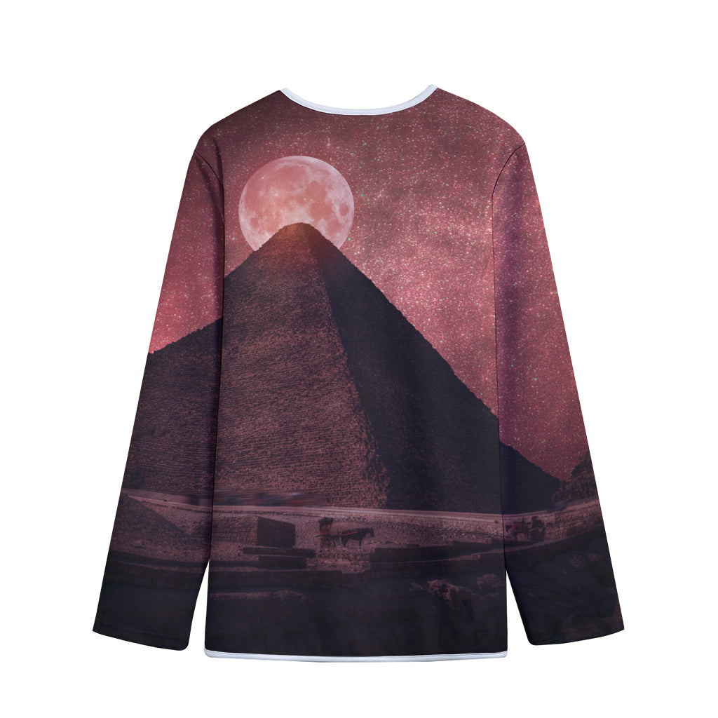 Bloody Moon Pyramid Print Long Sleeve Short Coat