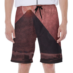 Bloody Moon Pyramid Print Men's Beach Shorts