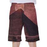 Bloody Moon Pyramid Print Men's Beach Shorts