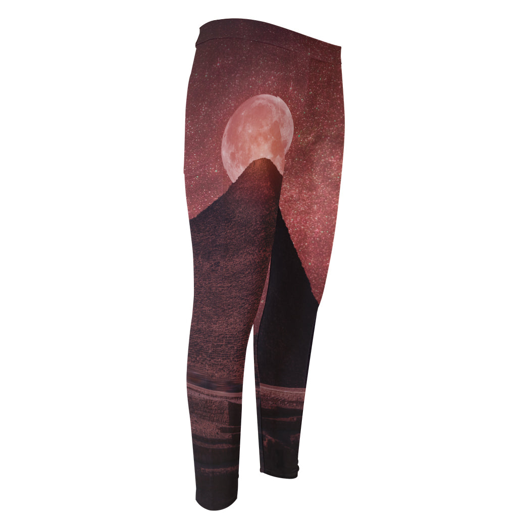 Bloody Moon Pyramid Print Men's Compression Pants