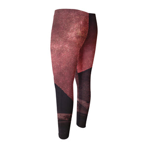 Bloody Moon Pyramid Print Men's Compression Pants