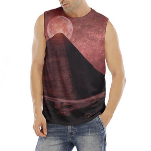 Bloody Moon Pyramid Print Men's Fitness Tank Top