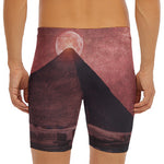 Bloody Moon Pyramid Print Men's Long Boxer Briefs
